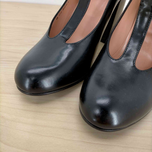 カルヴェン CARVEN パンプス チャンキーヒール レザー ストラップ レディース JPN:22
