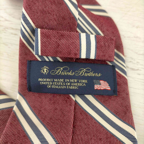 ブルックスブラザーズ BROOKS BROTHERS ニューヨーク製 シルク100% レジメンタル ネクタイ メンズ