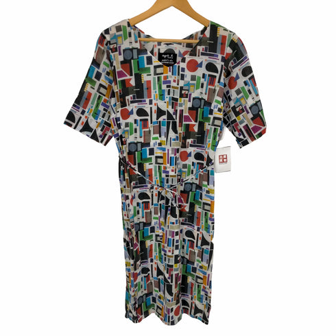 アニエスベー agnes b. PARIS ×BERTRAND LOUBE 総柄 Vネックワンピース レディース 38