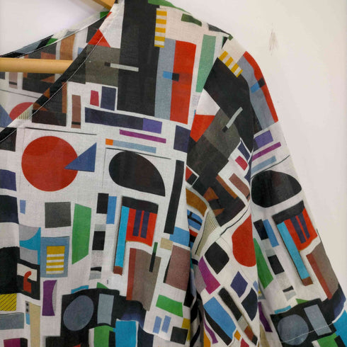 アニエスベー agnes b. PARIS ×BERTRAND LOUBE 総柄 Vネックワンピース レディース 38