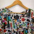 アニエスベー agnes b. PARIS ×BERTRAND LOUBE 総柄 Vネックワンピース レディース 38
