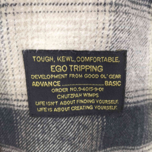 エゴトリッピング EGO TRIPPING リバーシブル チェック シャツ フーディ メンズ