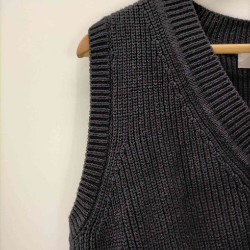 ジャスグリッティー JUSGLITTY ジャスグリッティー JUSGLITTY 22SS ショートニットベスト Vネック ノースリーブ インナー付き 2 紺 白 ネイビー ホワイト /CM ■OS レディース レディース JPN:2