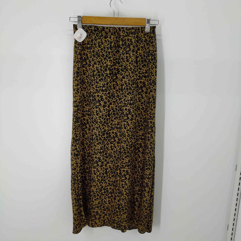 ノーブル Noble 22AW レオパプリントナローサテンスカート ロング レディース ONE SIZE