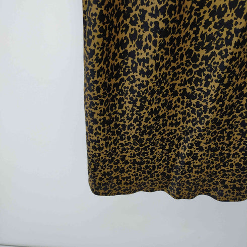 ノーブル Noble 22AW レオパプリントナローサテンスカート ロング レディース ONE SIZE