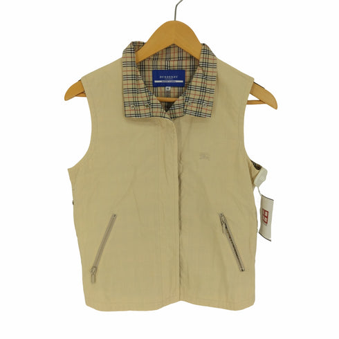 バーバリーブルーレーベル BURBERRY BLUE LABEL 裏地ノヴァチェック ノバチェック サイドボタン刺繍ベスト レディース EUR:38