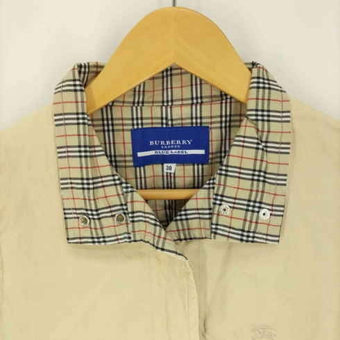 バーバリーブルーレーベル BURBERRY BLUE LABEL 裏地ノヴァチェック ノバチェック サイドボタン刺繍ベスト レディース EUR:38