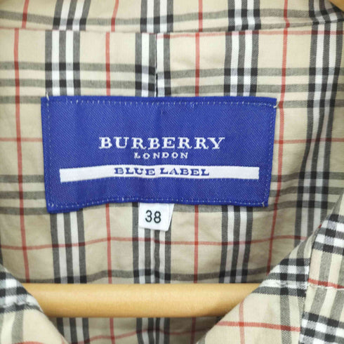 バーバリーブルーレーベル BURBERRY BLUE LABEL 裏地ノヴァチェック ノバチェック サイドボタン刺繍ベスト レディース EUR:38