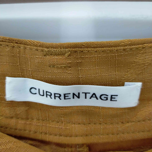カレンテージ CURRENTAGE 18SS タックテーパードパンツ ワイド シルクリネン ジャガード ボタンフライ ハイウエスト レディース JPN:1