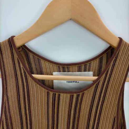 トゥデイフル TODAYFUL Stripe Knit Tanktopストライプニットタンクトップ レディース JPN:36