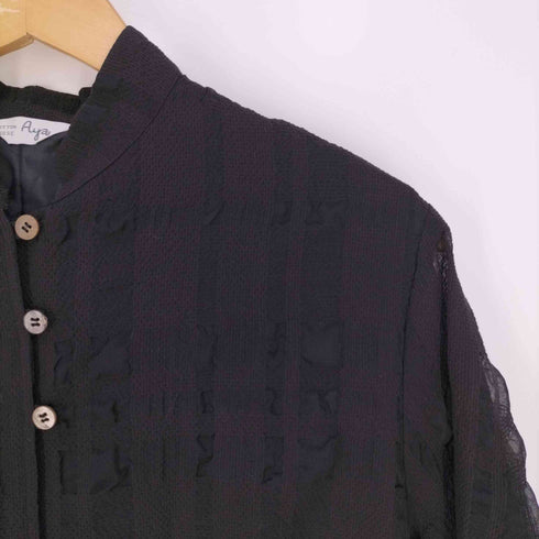 コットンハウスアヤ Cotton House Aya 凹凸ストライプ ポリコットンワンピース レディース