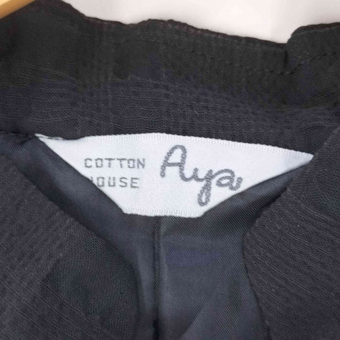 コットンハウスアヤ Cotton House Aya 凹凸ストライプ ポリコットンワンピース レディース