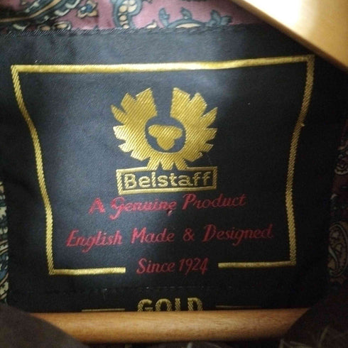 ベルスタッフ Belstaff イタリア製 GOLD LABEL 裏地ペイズリー ラビットファー キルティングフーデッドオイルドジャケット レディース 42