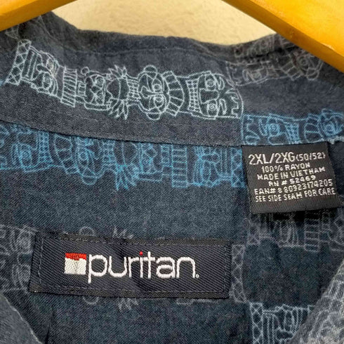 ピューリタン PURITAN トーテムポール レーヨンボックスシャツ メンズ XXL