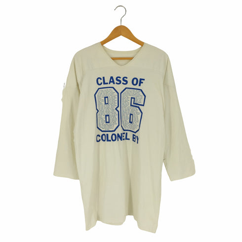 MONSPORT カナダ製 CLASS OF 86 COLONEL BY プリント Vネックカットソー フットボールシャツ メンズ