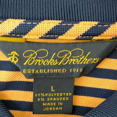 ブルックスブラザーズ BROOKS BROTHERS ロゴ刺繍 半袖ボーダーポロシャツ メンズ import:L