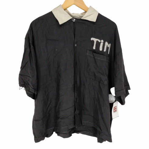 パラグラフ PARAGRAFF 90s MADUROS FUNERAL HOME Black Bowling Shirt メンズ JPN:M