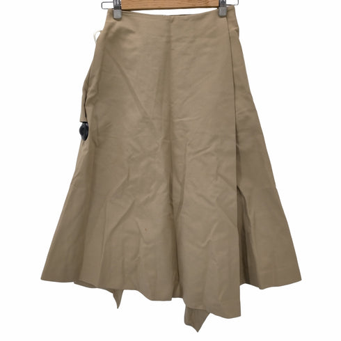 エンフォルド ENFOLD エンフォルド ENFOLD 18SS asymmetric drape midi スカート ロング フレア 36 ベージュ /AO ■OS レディース レディース JPN:36