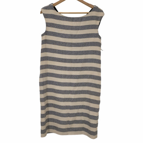 マックスマーラウィークエンド MAX MARA WEEKEND マックスマーラ MAX MARA WEEKEND ワンピース ノースリーブ ストレート ミニ ボーダー ラウンドネック バックV 42 ベージュ 紺 ネイビー /AA ■OS ■SH レディース レディース EUR:42