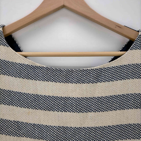 マックスマーラウィークエンド MAX MARA WEEKEND マックスマーラ MAX MARA WEEKEND ワンピース ノースリーブ ストレート ミニ ボーダー ラウンドネック バックV 42 ベージュ 紺 ネイビー /AA ■OS ■SH レディース レディース EUR:42