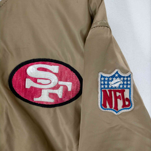 エヌエフエル プロライン バイ スターター NFL PROLINE by STARTER 80s MADE IN USA フットボールチーム 49ers スタジャン メンズ JPN:XL