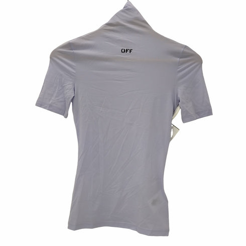 オフホワイト OFF-WHITE Light Basic Short Sleeve Turtleneck カットソー 半袖 タートルネック プルオーバー プリント 36 紫 パープル 黒 ブラック /DO ■OS レディース レディース FR:36