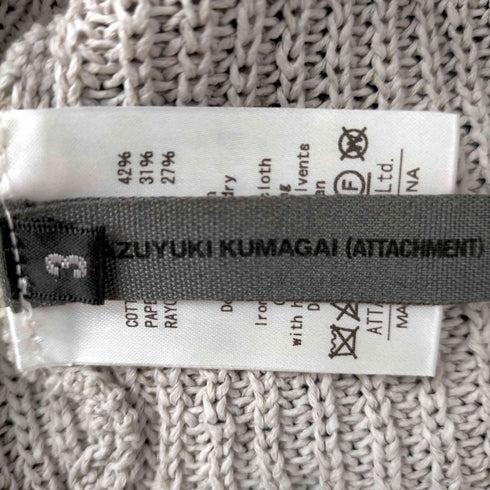 カズユキクマガイ KAZUYUKI KUMAGAI カズユキ クマガイ アタッチメント KAZUYUKI KUMAGAI ATTACHMENT C/Pa/Ryニット ストールカーディガン ニット Vネック 長袖 前開き 3 ライトグレージュ /CM ■OS ■SH メンズ メンズ JPN:3