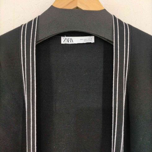 ザラ ZARA バイカラーステッチ ロングカーディガン レディース import:S
