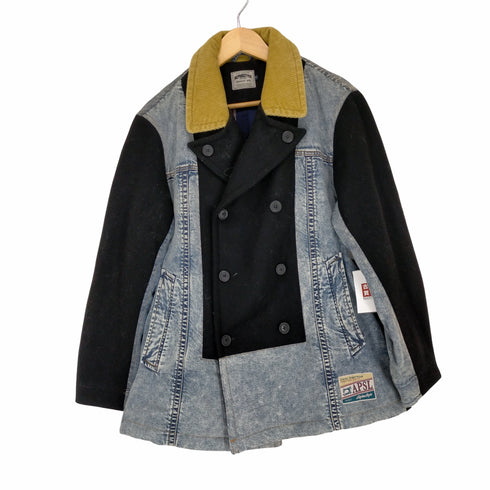 AlphaStyle デニムドッキングハーフコート メンズ JPN:M