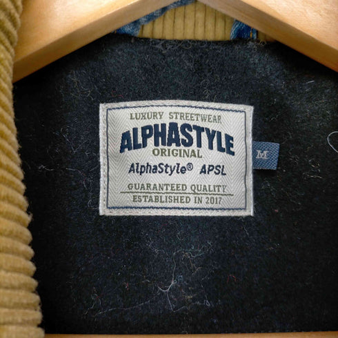 AlphaStyle デニムドッキングハーフコート メンズ JPN:M