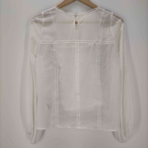 アメリヴィンテージ Ameri VINTAGE アメリヴィンテージ Ameri VINTAGE NOBLE LACE MIX TOP レーストップス ブラウス プルオーバー 長袖 シアー チューブトップ付き 白 ホワイト /ES ■OS レディース レディース