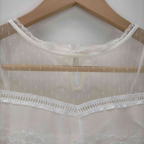 アメリヴィンテージ Ameri VINTAGE アメリヴィンテージ Ameri VINTAGE NOBLE LACE MIX TOP レーストップス ブラウス プルオーバー 長袖 シアー チューブトップ付き 白 ホワイト /ES ■OS レディース レディース