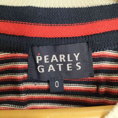 パーリーゲイツ PEARLY GATES ロゴパッチ アニマル柄 Vネック ニットベスト レディース 0