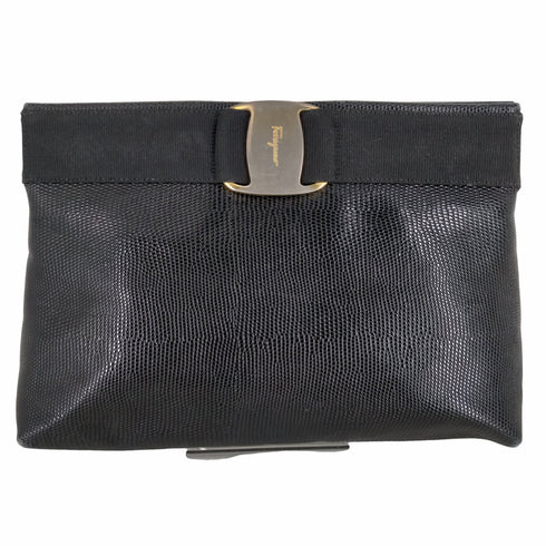 サルヴァトーレフェラガモ Salvatore Ferragamo ヴァラ ショルダーバッグ クラッチバッグ 2way リザード レディース