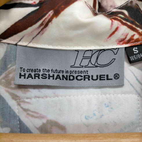 ハーシュアンドクルーエル HARSHANDCRUEL 総柄モチーフ オープンカラーシャツ メンズ import:S