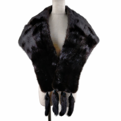 サガミンク SAGA MINK CHERMINETTE 銀サガ ミンクファー ショール ティペット マフラー レディース