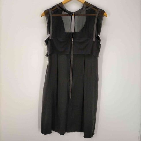フォクシーニューヨーク FOXEY NEW YORK フォクシーニューヨーク FOXEY NEW YORK グログランリボンワンピース ノースリーブ セミフレア ミニ 42 黒 ブラック 26862 /AA ■OS レディース レディース JPN:42