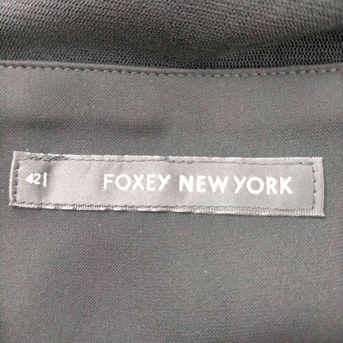 フォクシーニューヨーク FOXEY NEW YORK フォクシーニューヨーク FOXEY NEW YORK グログランリボンワンピース ノースリーブ セミフレア ミニ 42 黒 ブラック 26862 /AA ■OS レディース レディース JPN:42