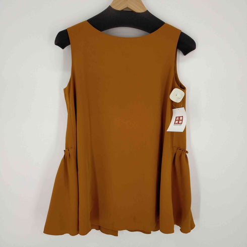 フォクシーニューヨーク FOXEY NEW YORK Back Tuck Blouse ブラウス チュニック プルオーバー ノースリーブ ギャザー Vネック レディース JPN:40