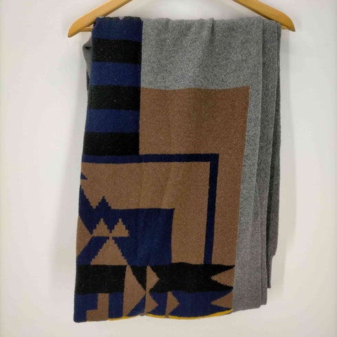 サカイ Sacai サカイ sacai ブランケット ひざ掛け ニット ネイティブ柄 グレー 14-00666M /YO9 ■SH メンズ レディース レディース 14