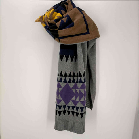サカイ Sacai サカイ sacai ブランケット ひざ掛け ニット ネイティブ柄 グレー 14-00666M /YO9 ■SH メンズ レディース レディース 14