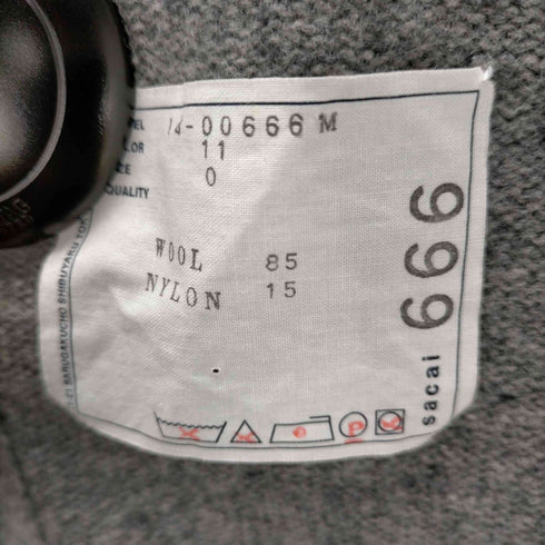 サカイ Sacai サカイ sacai ブランケット ひざ掛け ニット ネイティブ柄 グレー 14-00666M /YO9 ■SH メンズ レディース レディース 14