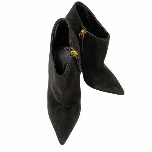 ジュゼッペザノッティデザイン GIUSEPPE ZANOTTI DESIGN ジュゼッペザノッティデザイン GIUSEPPE ZANOTTI DESIGN ブーティ ショートブーツ スエード 37 24cm 黒 ブラック ■SH /AK3 レディース レディース JPN:24