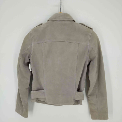 オールセインツ ALLSAINTS やぎ革 スエード ライダースジャケット ジップアップ ベルト付き レディース JPN:0
