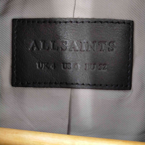 オールセインツ ALLSAINTS やぎ革 スエード ライダースジャケット ジップアップ ベルト付き レディース JPN:0