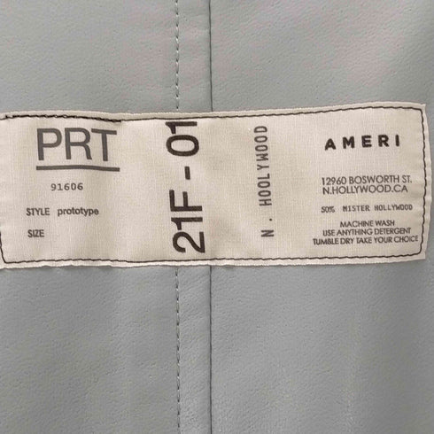 アメリヴィンテージ Ameri VINTAGE Ameri VINTAGE ×N.HOOLYWOOD 22SS FAKE LEATHERJACKET フェイクレザー ジャケット ミドル丈 オーバーサイズ S ミントグレー /HS ■OS レディース レディース import:S