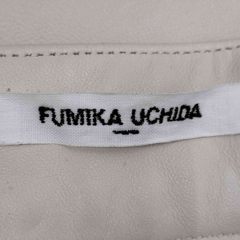 FUMIKA_UCHIDA BOOTS COVER LEATHER PATNS ブーツカバーレザーパンツ ラムレザー テーパード スキニー 36 アイボリー /ES ■OS レディース レディース JPN:36