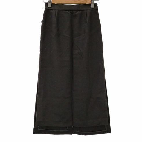 アドーア ADORE アドーア ADORE BLACK LABEL 20AW ドライウールスカート タイト ロング スリット 36 黒 ブラック /DF ■OS レディース レディース