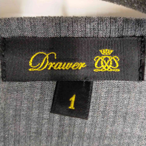 ドゥロワー Drawer シルク切替 ニットワンピース リブ 半袖 リボン ミニ レディース JPN:1