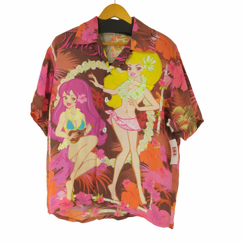 ケオニオブハワイ KEONI OF HAWAII 人物プリント アロハシャツ メンズ JPN:M